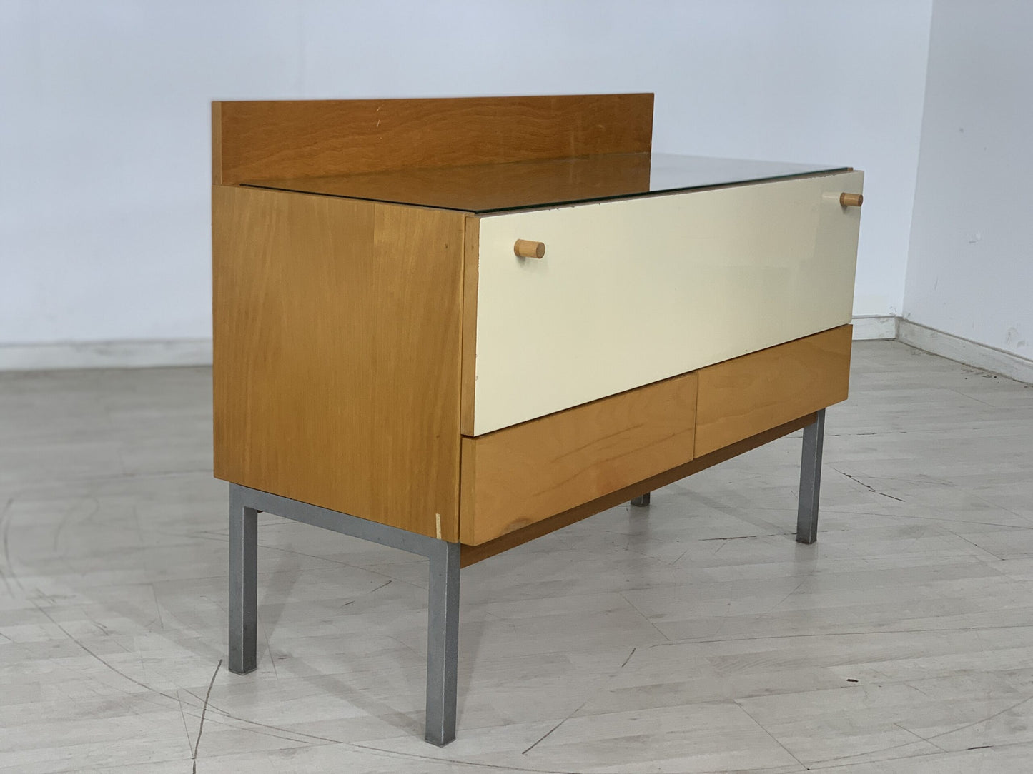 MID CENTURY LOWBOARD KOMMODE ANRICHTE SCHRANK FLURSCHRANK VINTAGE