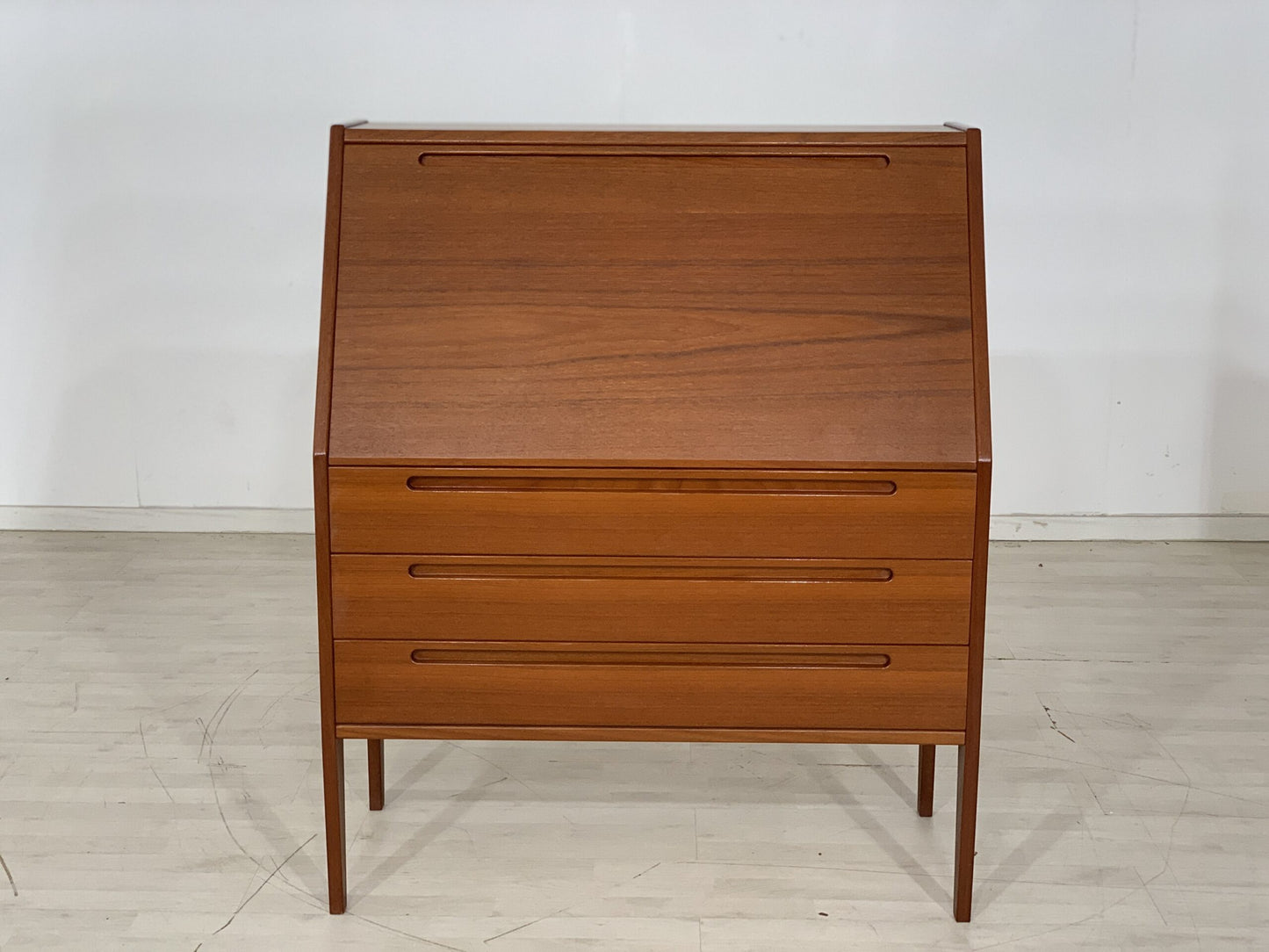 DANISH TEAK SECRETARY WRITING CABINET DESK CHEST OF DRAWERS KAI KRISTIANSEN