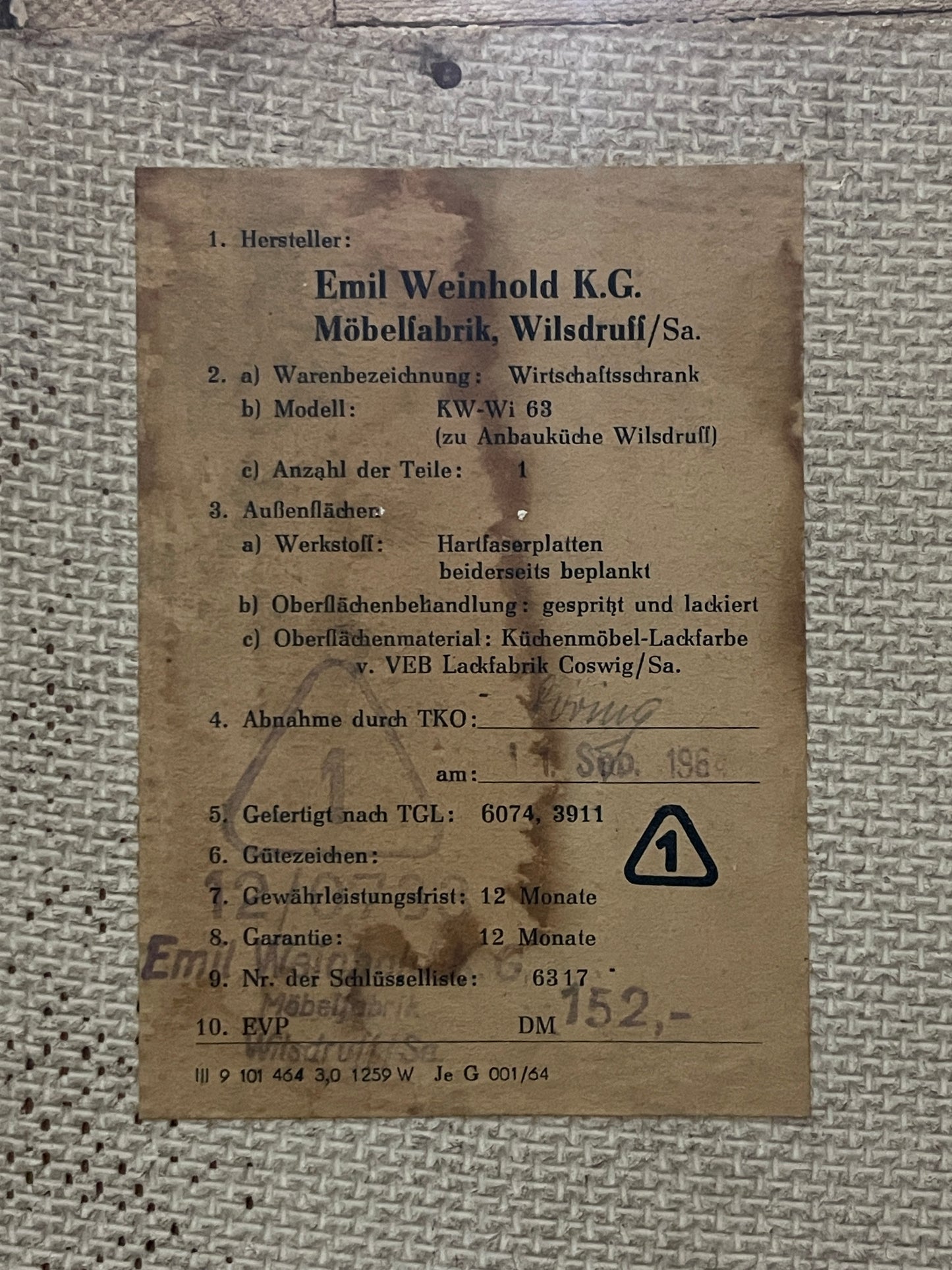 Sehr schöner Vintage Vorratsschrank Schrank Küchenschrank Fächerschrank Mid-Century