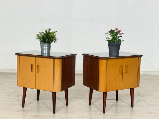 2x Vintage Nachttische / Nachtschränke / Beistelltische / Kommode Mid-Century