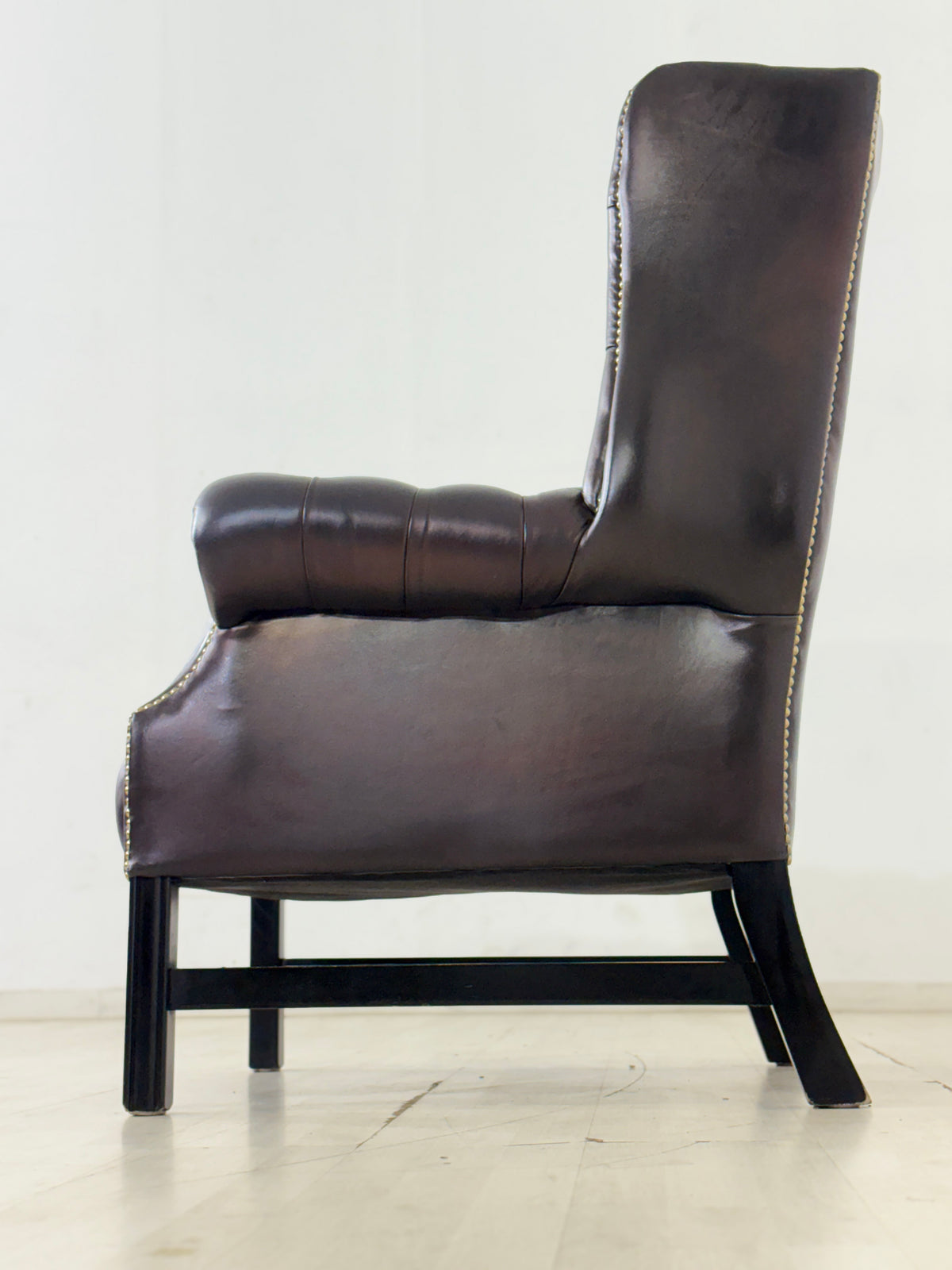 Chesterfield Ohrensessel / Ledersessel / Wilmowsky – Burgundy Leder
