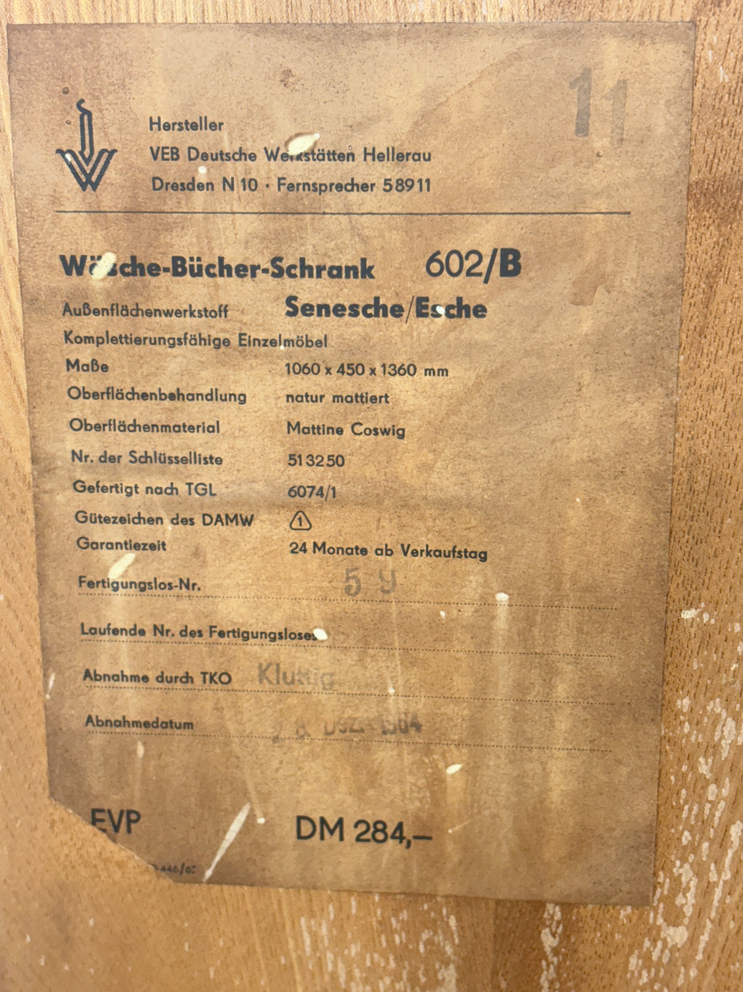 Mid-Century Hellerau Wäscheschrank / Highboard / Fächerschrank / Vintage Schrank