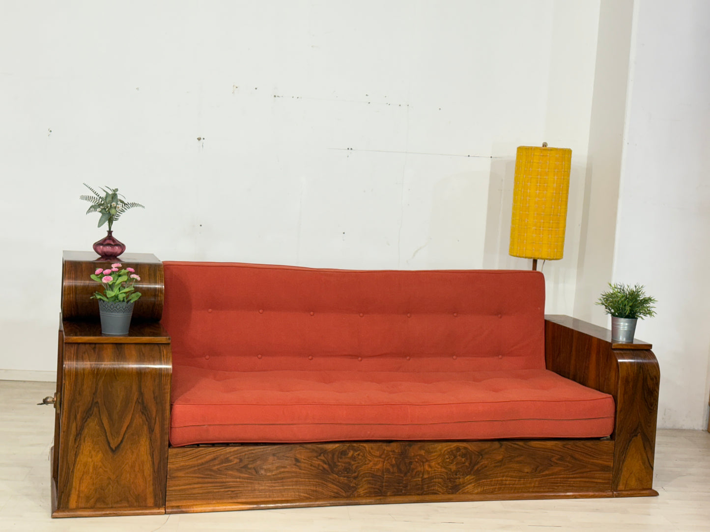 Wunderschönes Art Deco Sofa / Niederländisches Couch / Vintage Daybed / Ausziehbar