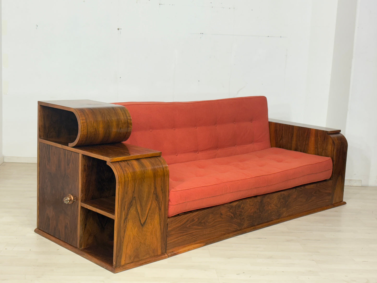 Wunderschönes Art Deco Sofa / Niederländisches Couch / Vintage Daybed / Ausziehbar