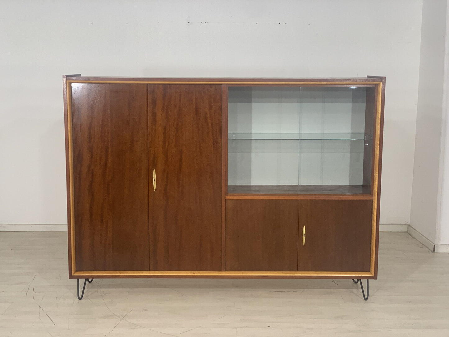 60ER JAHRE ANRICHTE SCHRANK HIGHBOARD FÄCHERSCHRANK VINTAGE