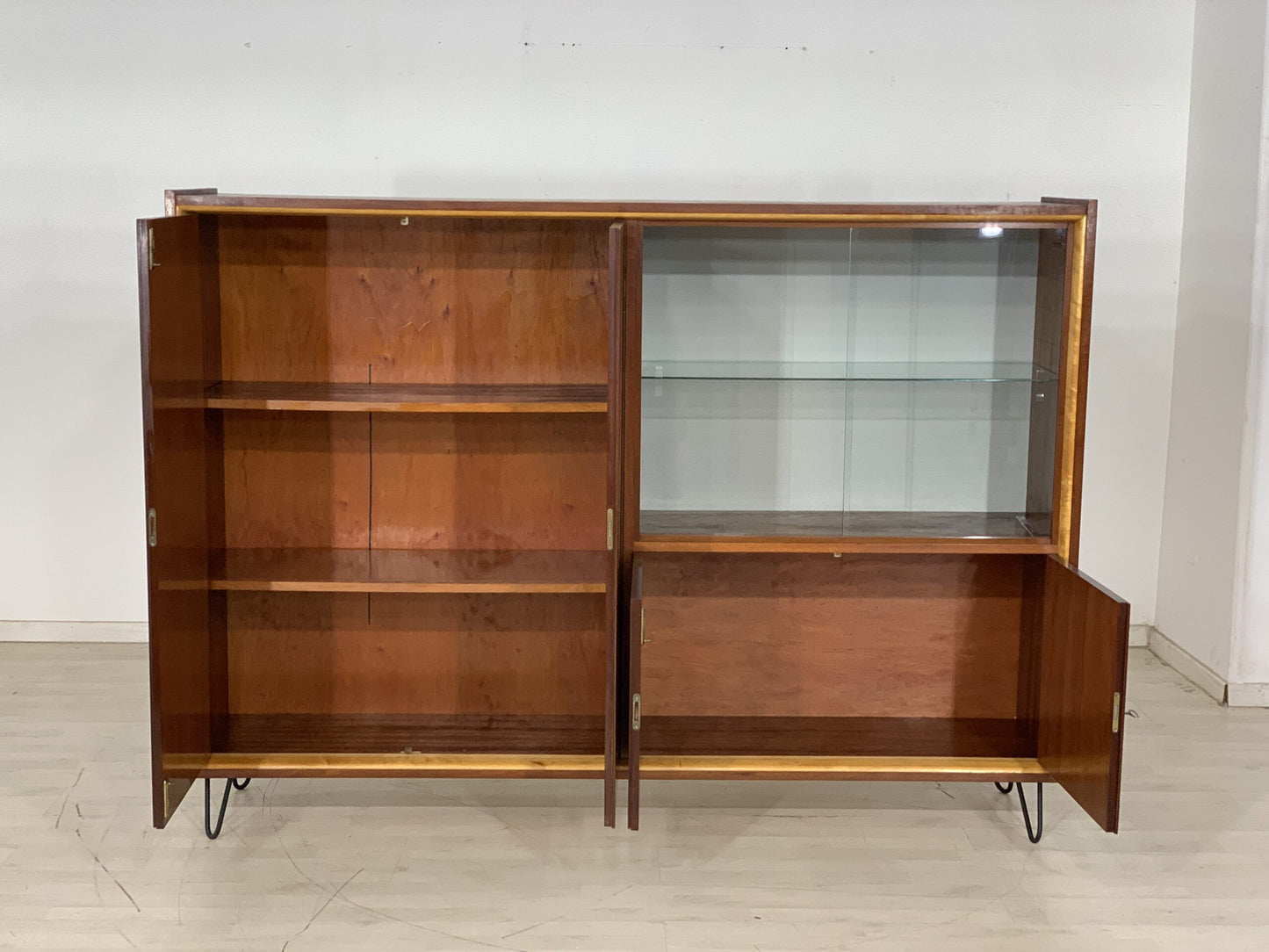 60ER JAHRE ANRICHTE SCHRANK HIGHBOARD FÄCHERSCHRANK VINTAGE