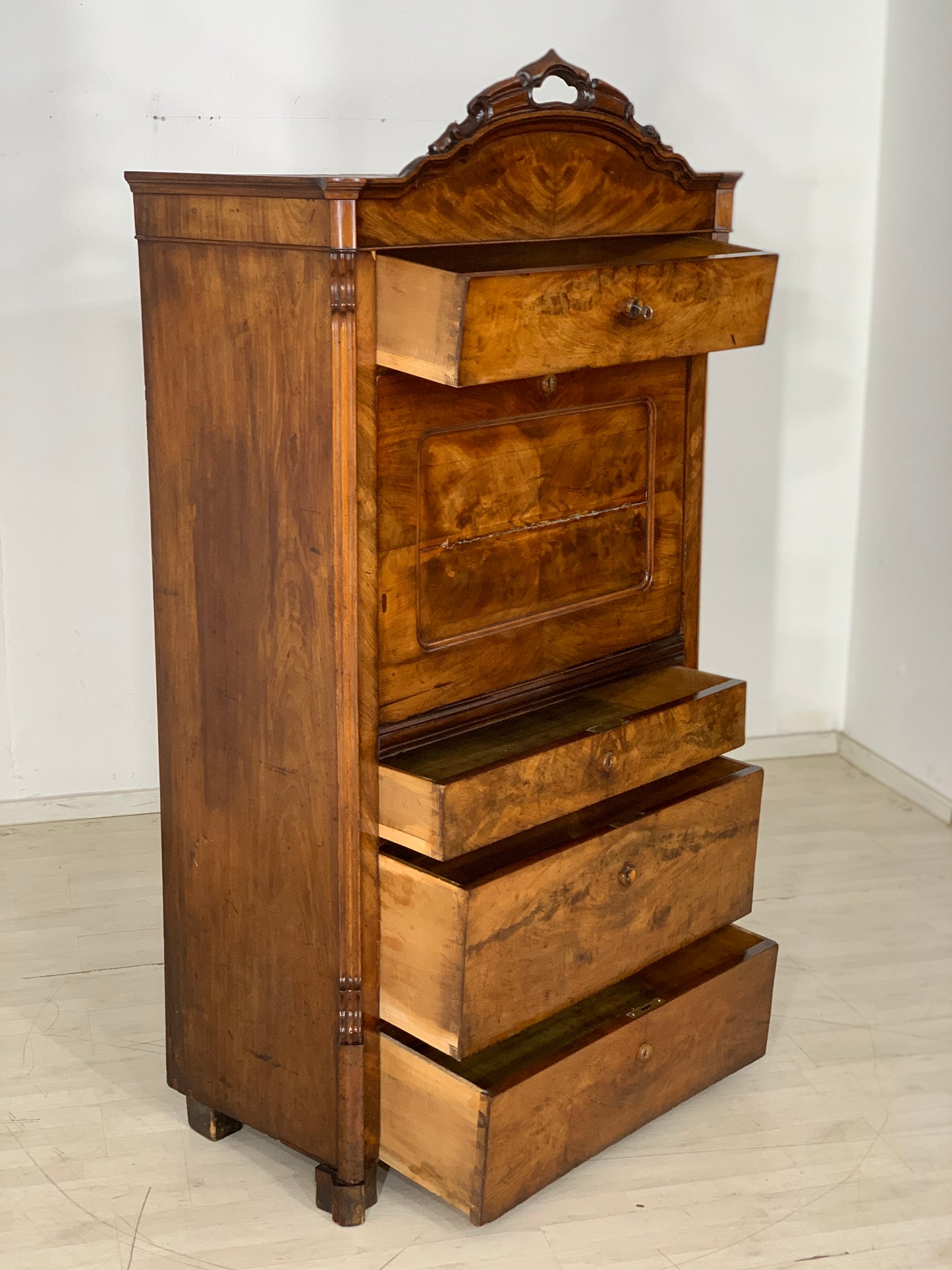 ARMOIRE BIEDERMEIER ANCIENNE COMMODE SECRÉTAIRE VERS 1900