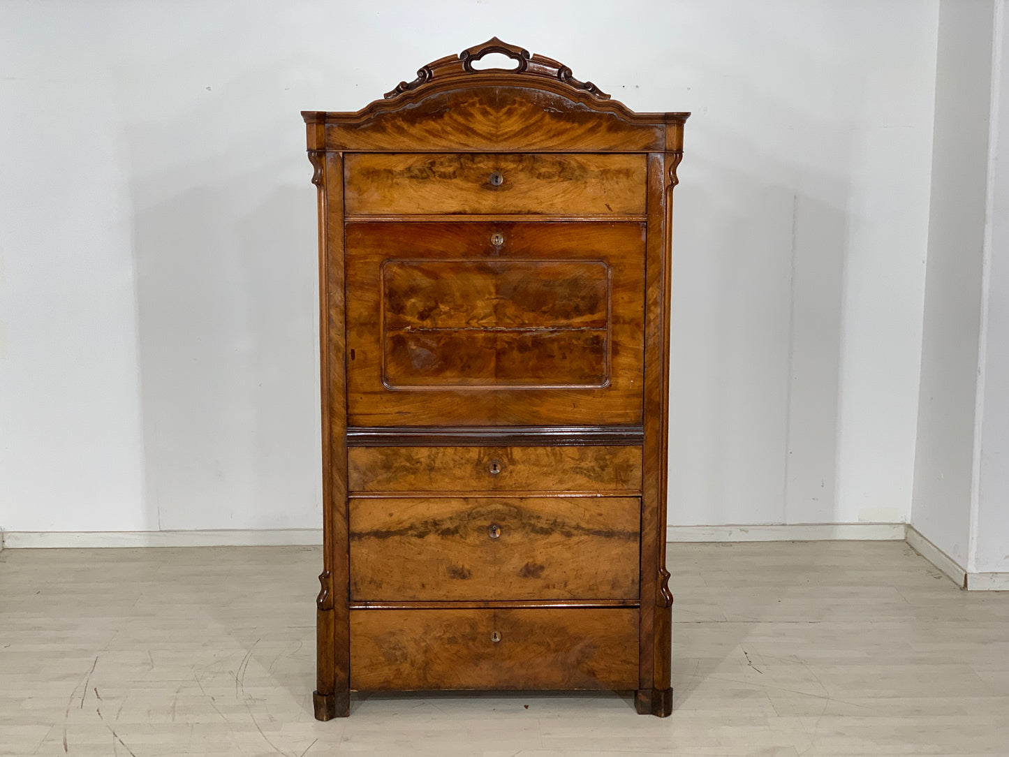 ARMOIRE BIEDERMEIER ANCIENNE COMMODE SECRÉTAIRE VERS 1900