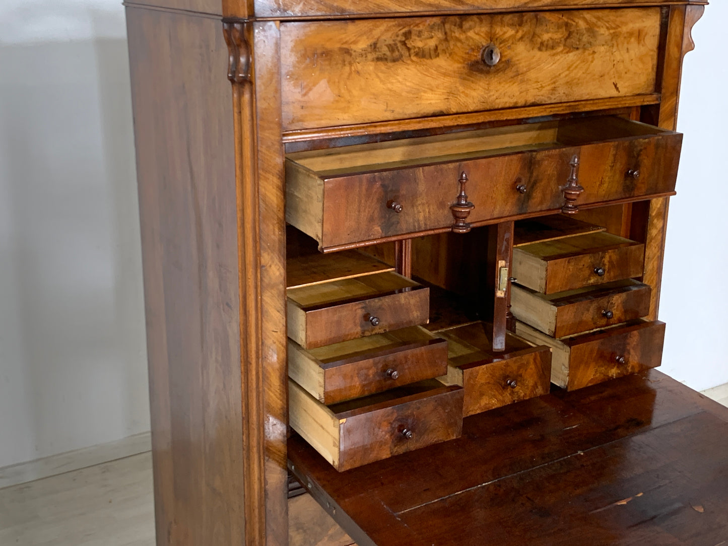 ARMOIRE BIEDERMEIER ANCIENNE COMMODE SECRÉTAIRE VERS 1900