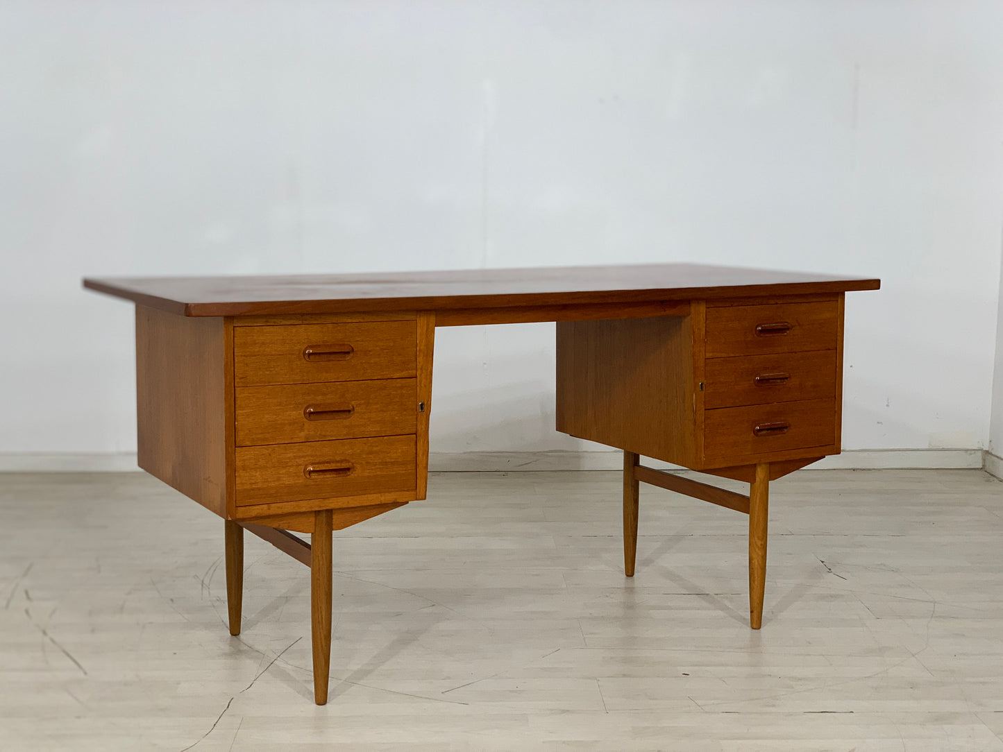 DANISH TEAK SCHREIBTISCH BÜROTISCH TISCH DESK VINTAGE