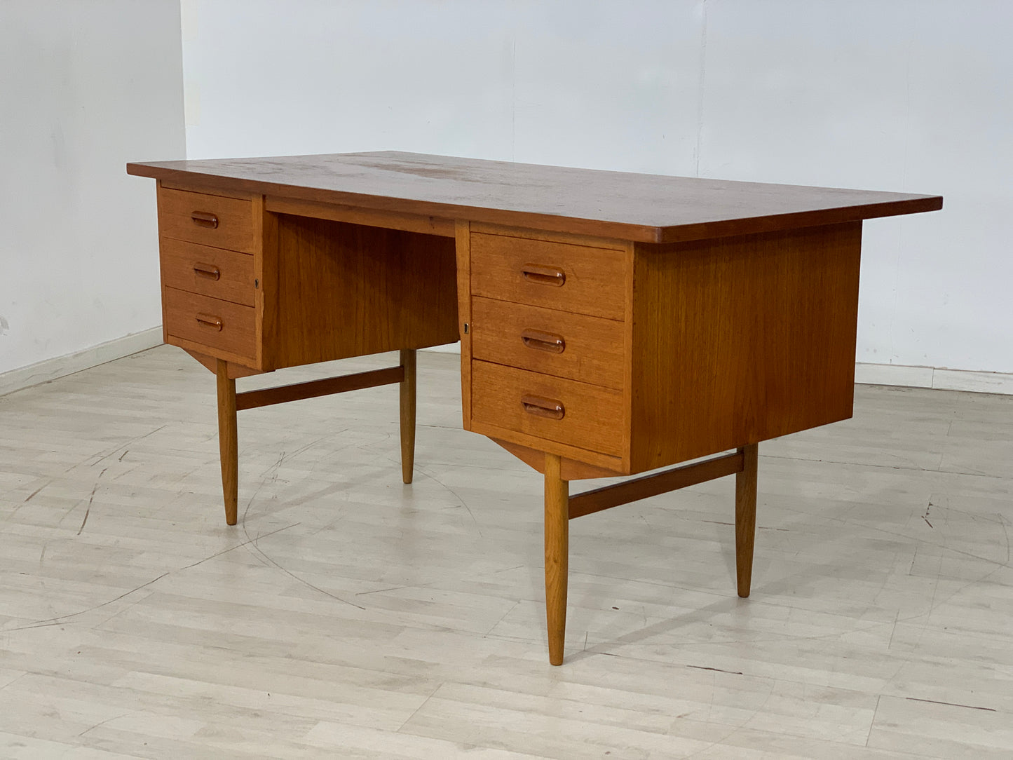 DANISH TEAK SCHREIBTISCH BÜROTISCH TISCH DESK VINTAGE