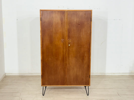 Vintage Kleiderschrank / Mid-Century Wäscheschrank / Holz Schrank