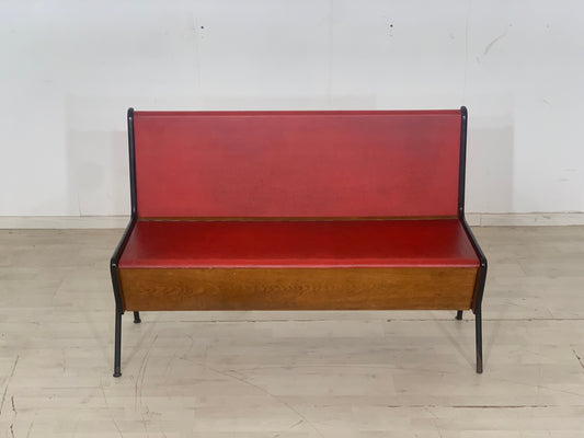 Mid Century Sitzbank Truhe Vintage