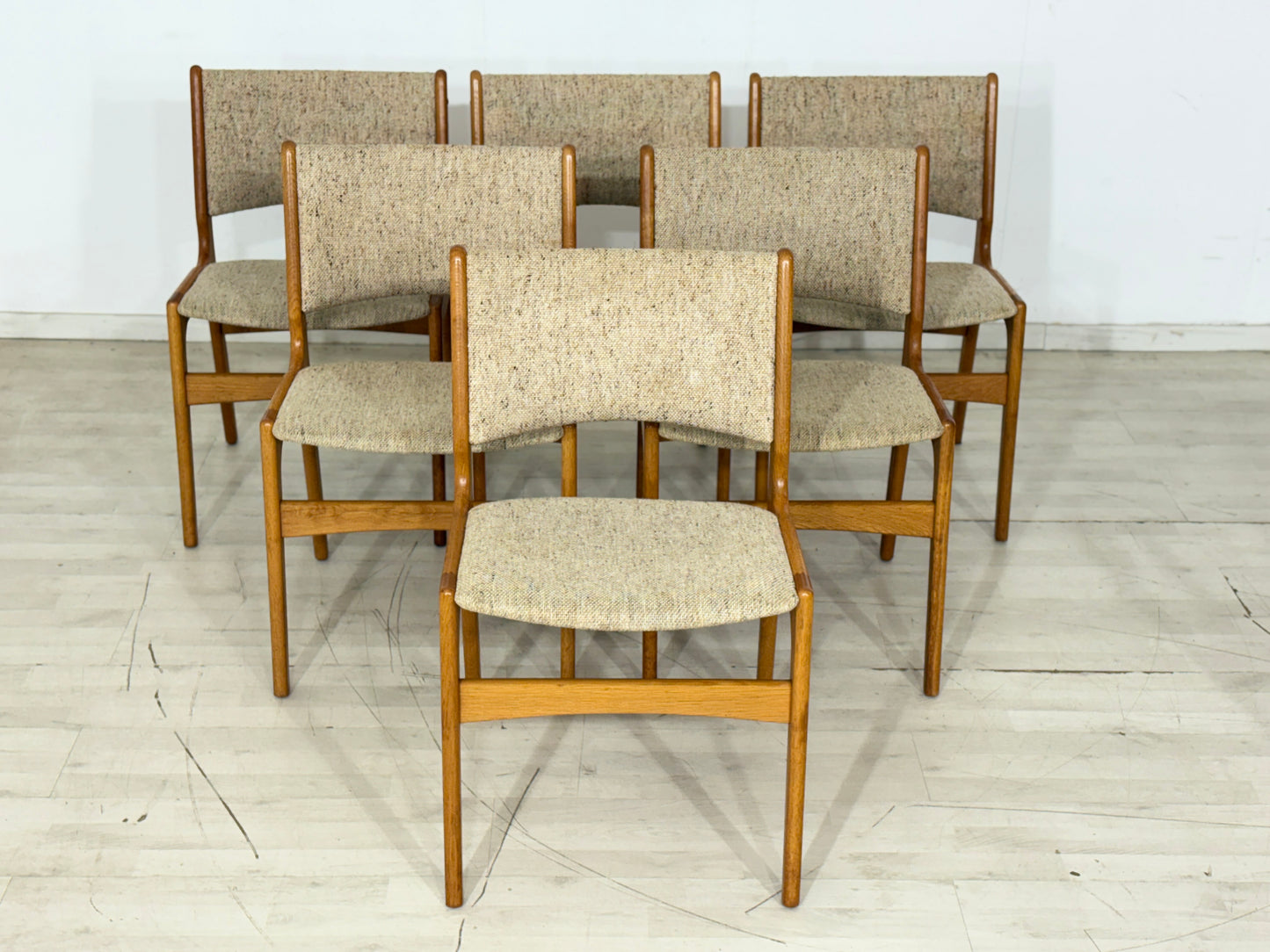 6er Set Mid-Century Erik Buch Stühle / Esszimmerstühle / Küchenstühle