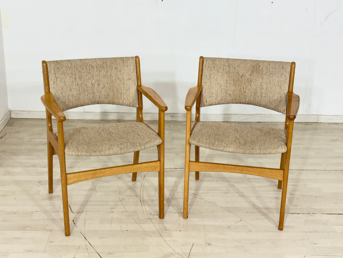 2er Set Erik Buch Stühle / Vintage Esszimmerstühle / Mid Century Armlehnstühle / Danish Design