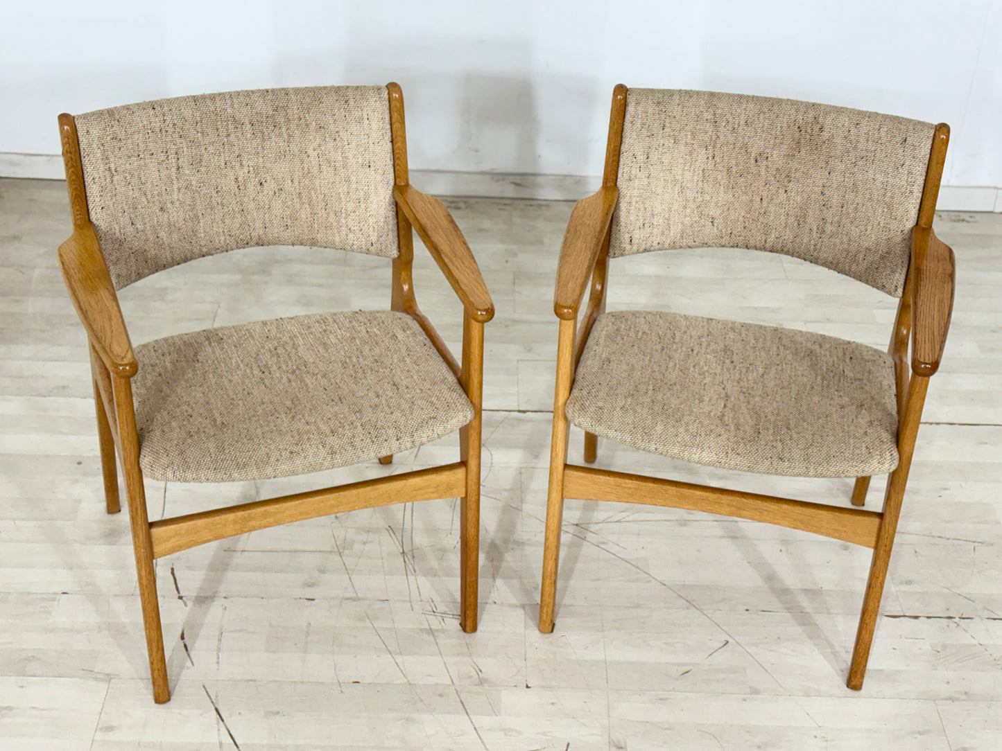 2er Set Erik Buch Stühle / Vintage Esszimmerstühle / Mid Century Armlehnstühle / Danish Design