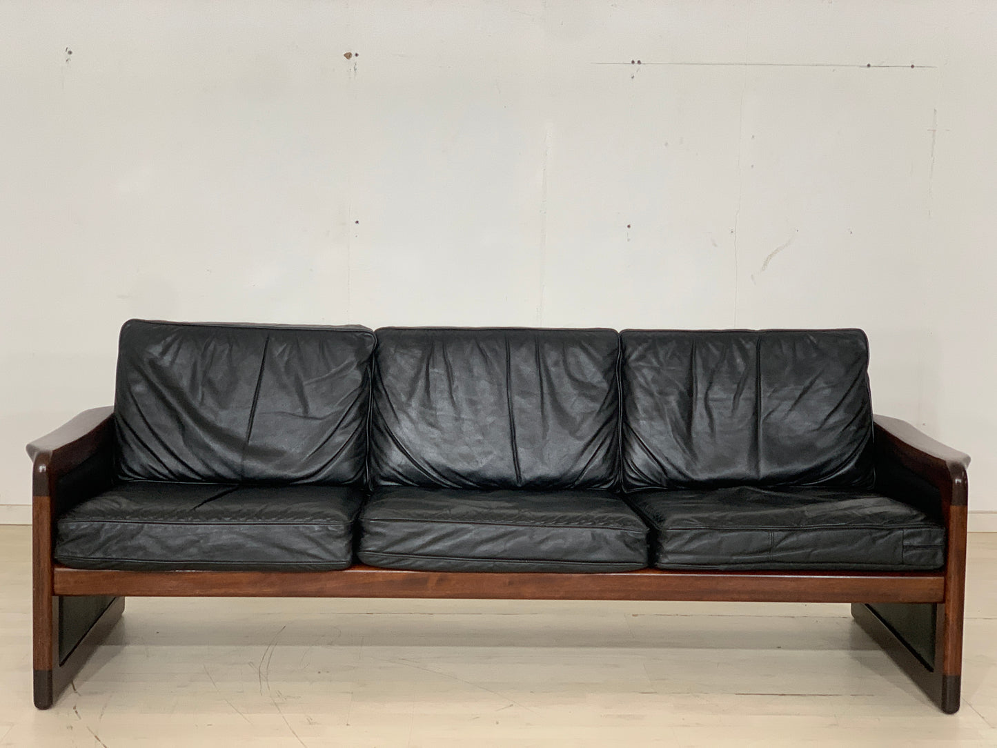 Dyrlund Leder Sofa Couch 3-Sitzer Vintage