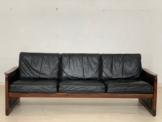 Dyrlund Leder Sofa Couch 3-Sitzer Vintage