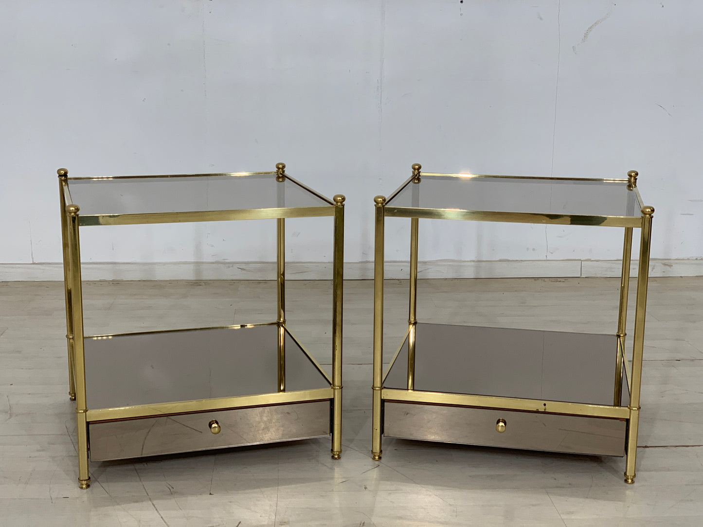 2x 70s bedside tables glass tables nightstands side tables vintage