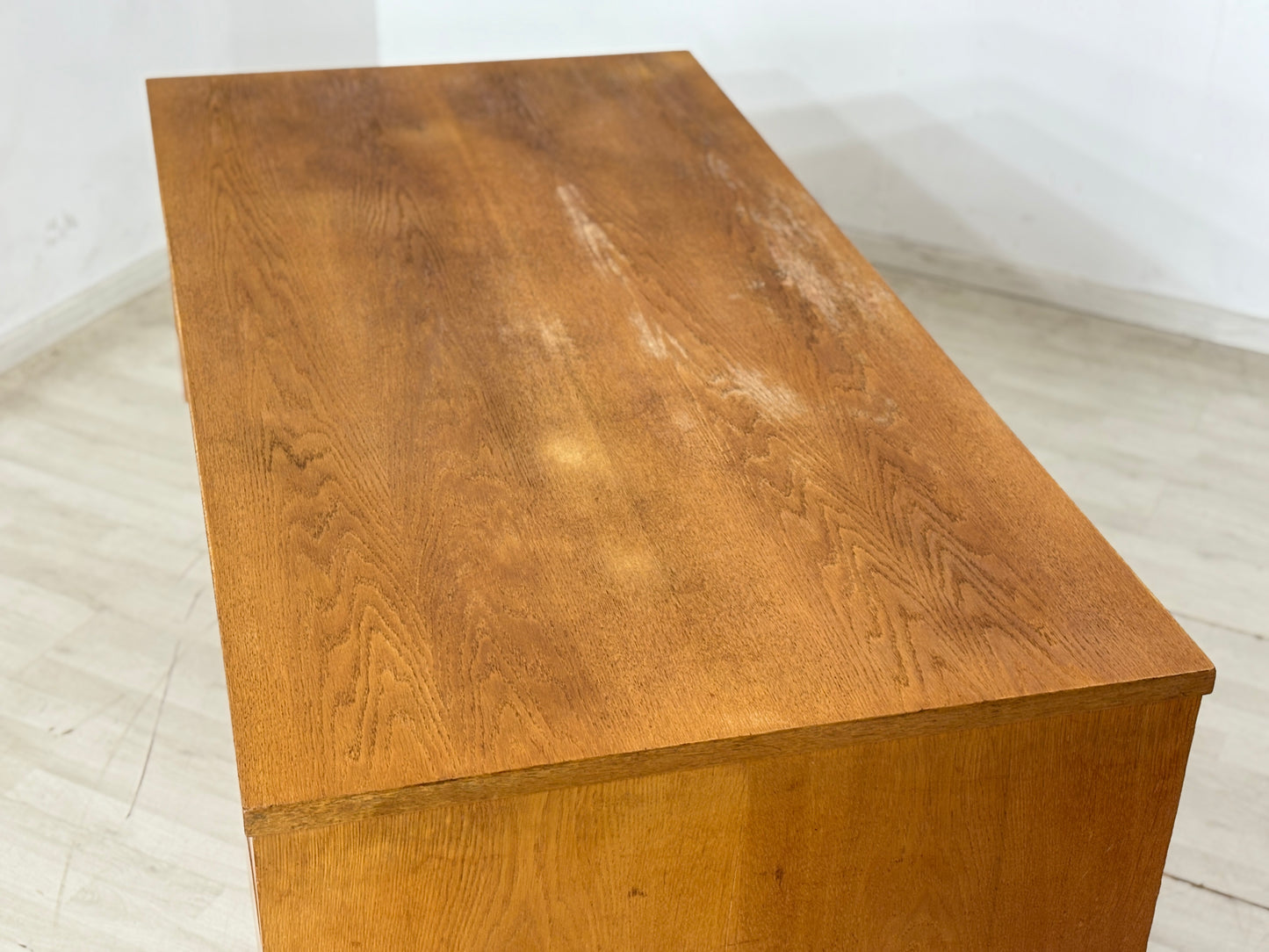 Schöner Vintage-Klassiker: Freistehender Ikea Schreibtisch in Eiche 60er Jahre