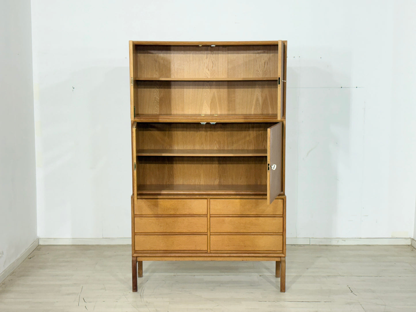 Vintage Klassiker: IKEA MTP Fächerschrank / Regal / Highboard / Sideboard  – Eiche – Design Marianne Richter