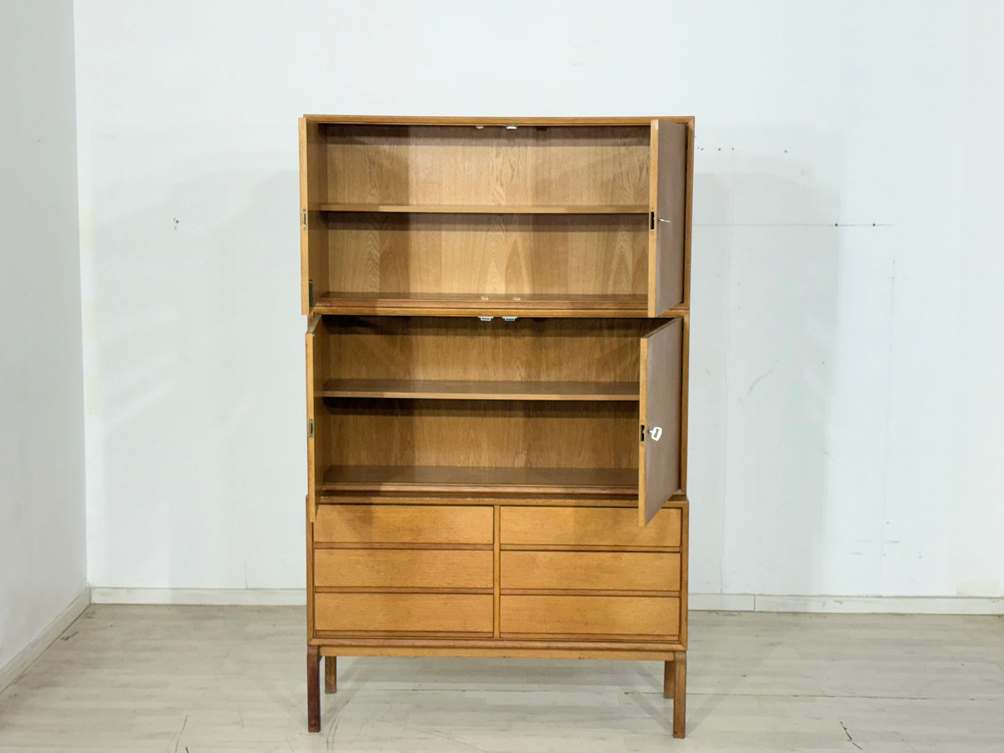 Vintage Klassiker: IKEA MTP Fächerschrank / Regal / Highboard / Sideboard  – Eiche – Design Marianne Richter