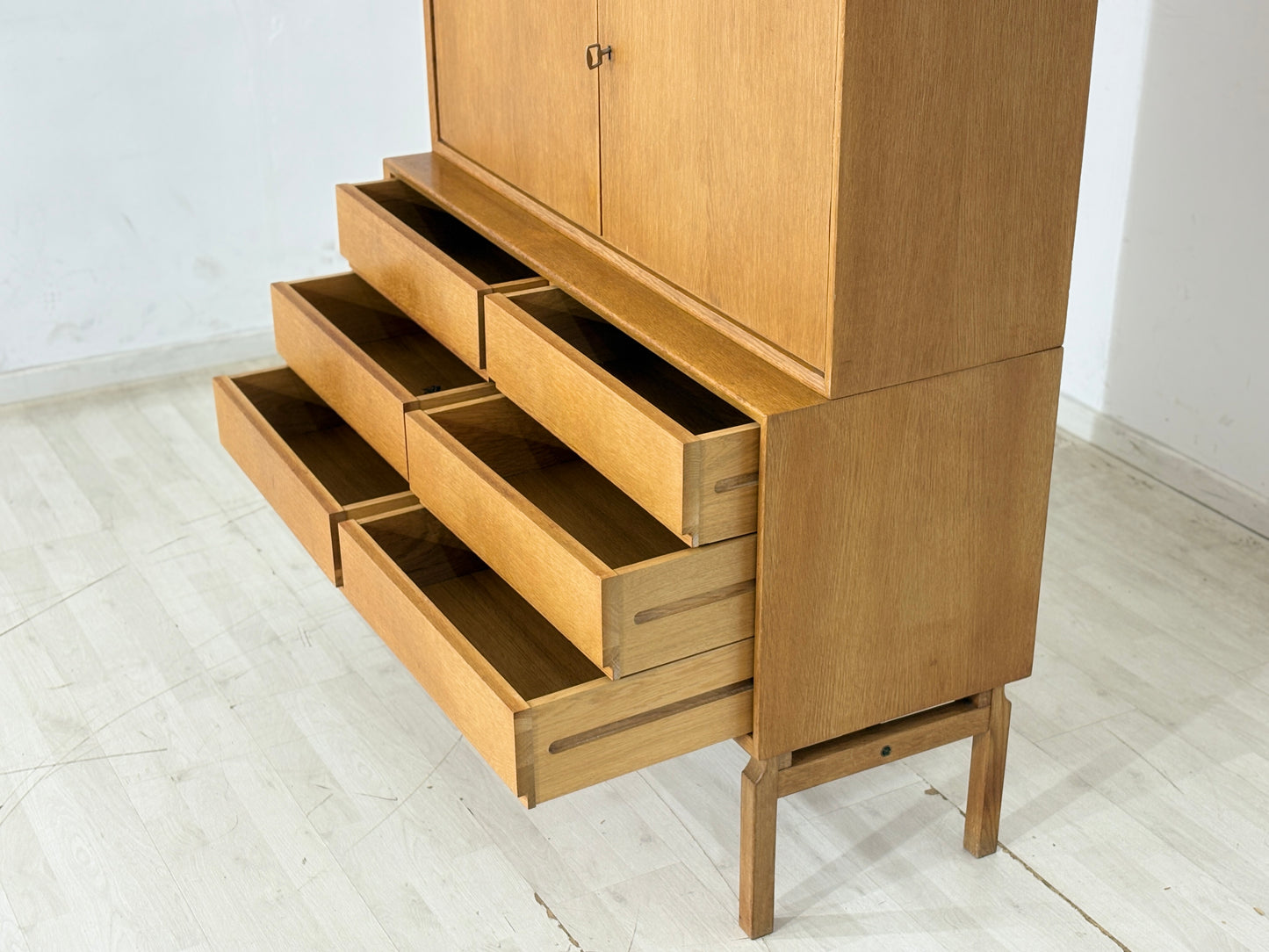 Vintage Klassiker: IKEA MTP Fächerschrank / Regal / Highboard / Sideboard  – Eiche – Design Marianne Richter