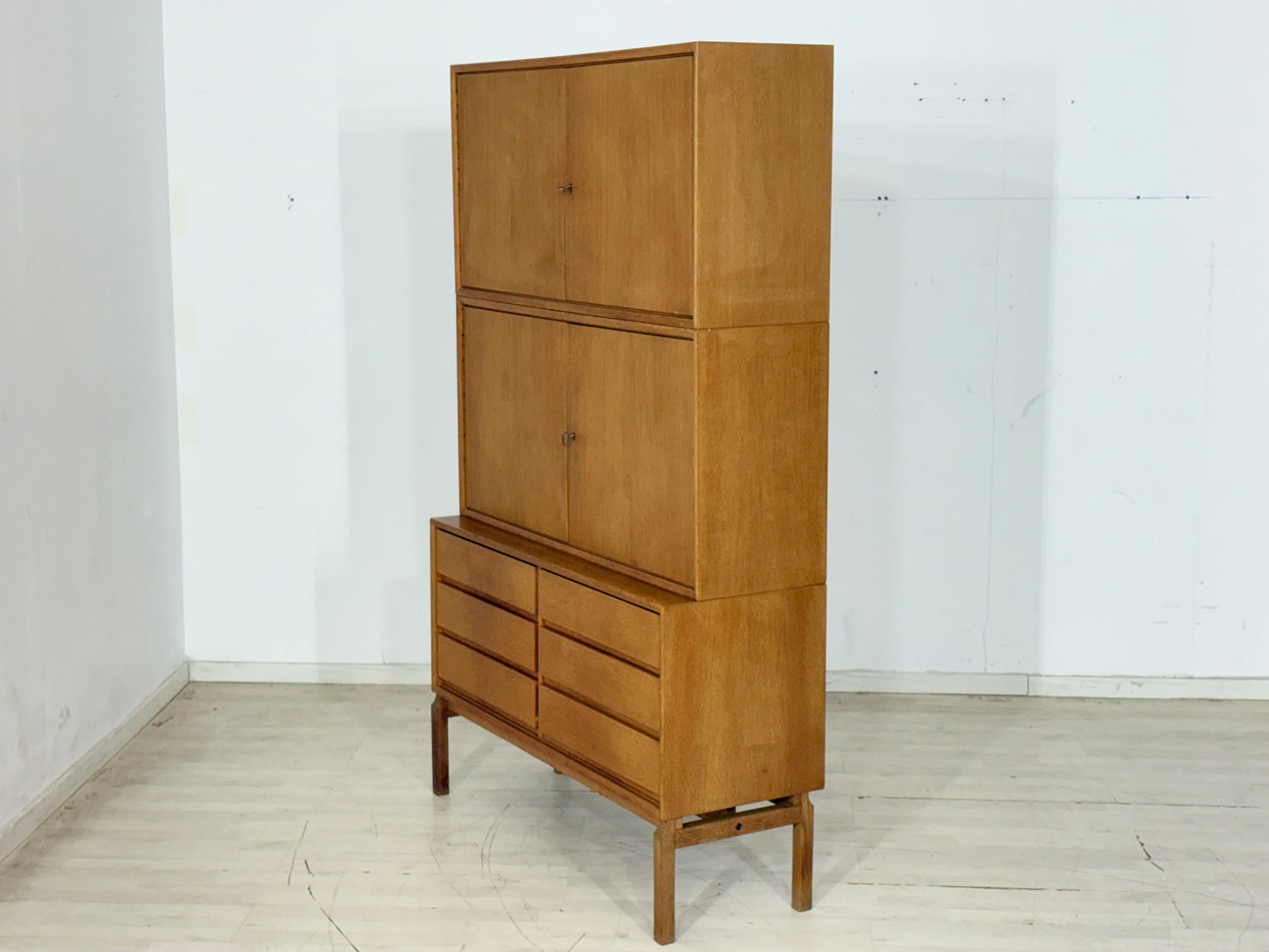 Vintage Klassiker: IKEA MTP Fächerschrank / Regal / Highboard / Sideboard  – Eiche – Design Marianne Richter