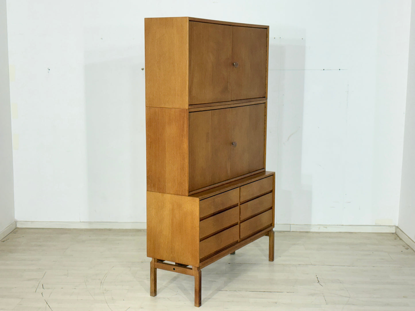 Vintage Klassiker: IKEA MTP Fächerschrank / Regal / Highboard / Sideboard  – Eiche – Design Marianne Richter