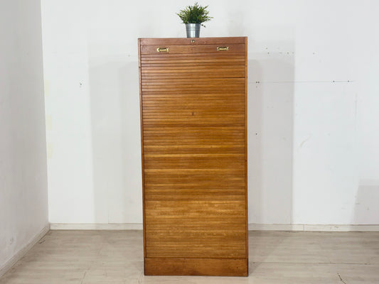 Großer 60er Jahre Rolladenschrank – Eiche – Vintage Highboard / Mid-Century Schrank