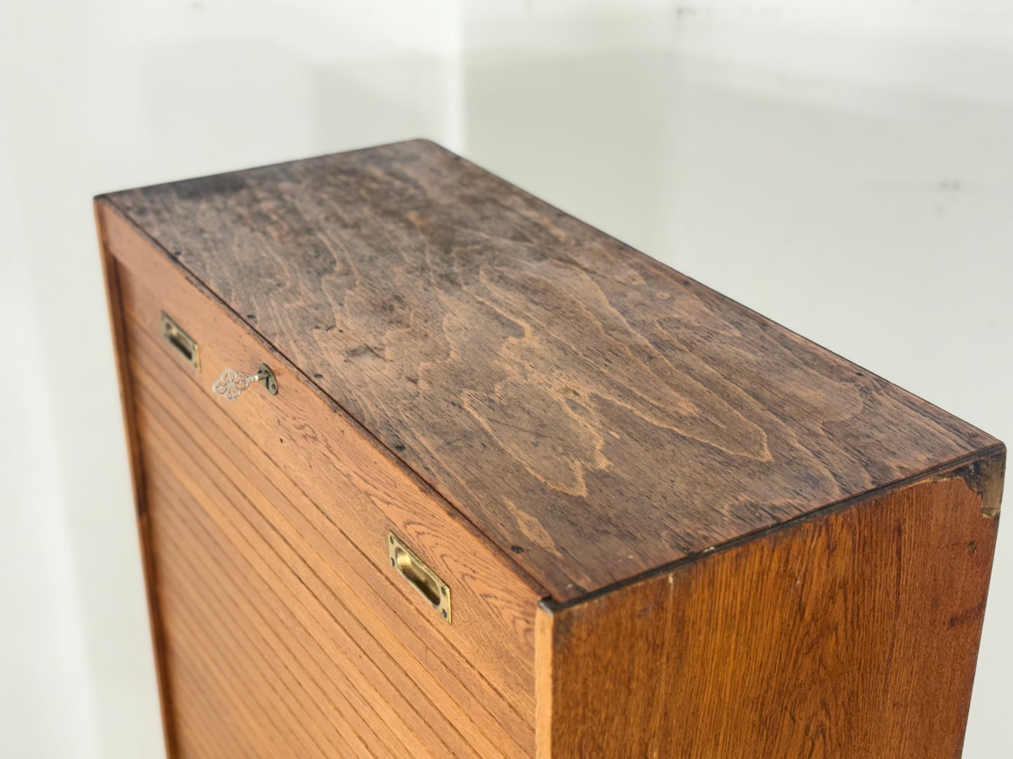 Großer 60er Jahre Rolladenschrank – Eiche – Vintage Highboard / Mid-Century Schrank