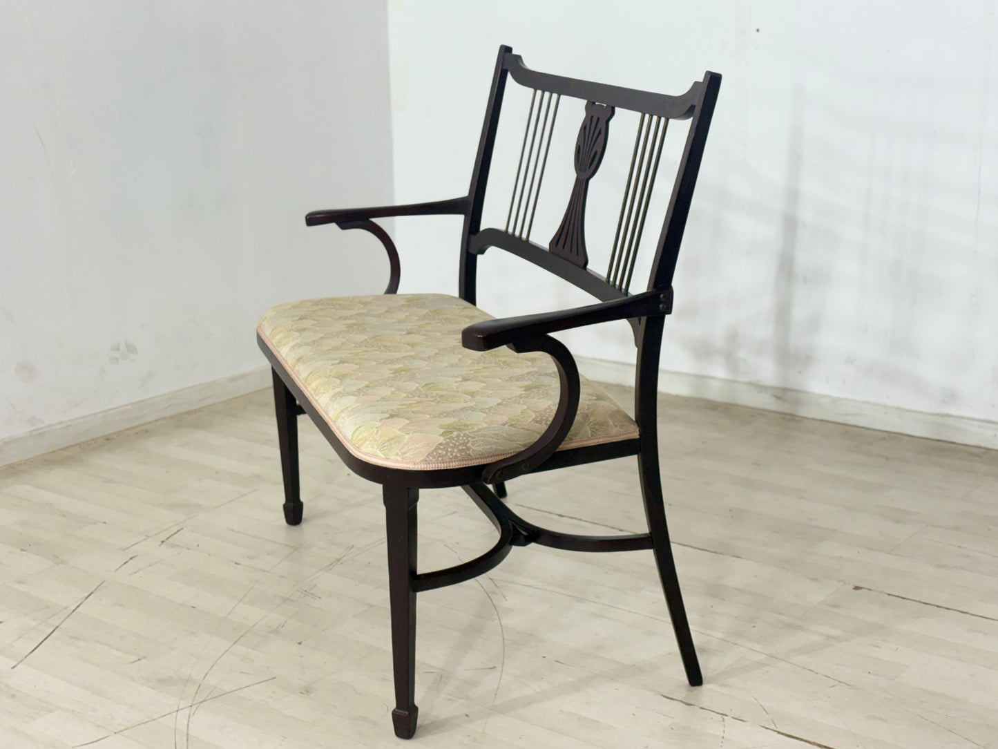 Original Thonet Sitzbank um 1900 – Jugendstil / Wiener Bank mit Messing-Rückenlehne