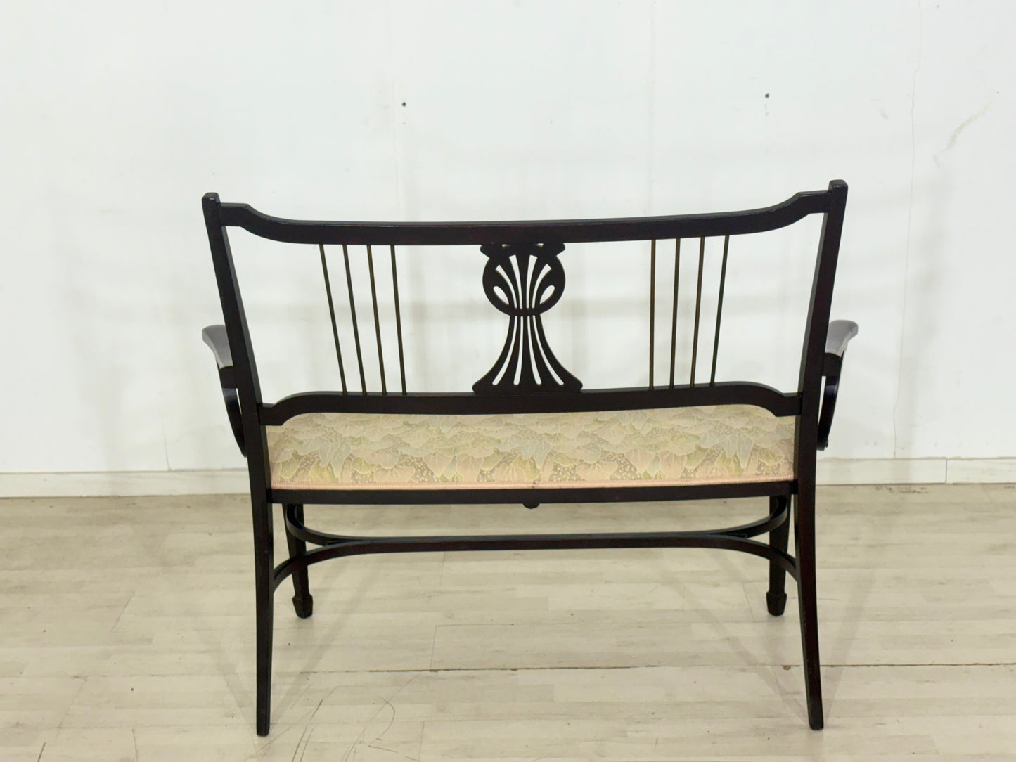 Original Thonet Sitzbank um 1900 – Jugendstil / Wiener Bank mit Messing-Rückenlehne
