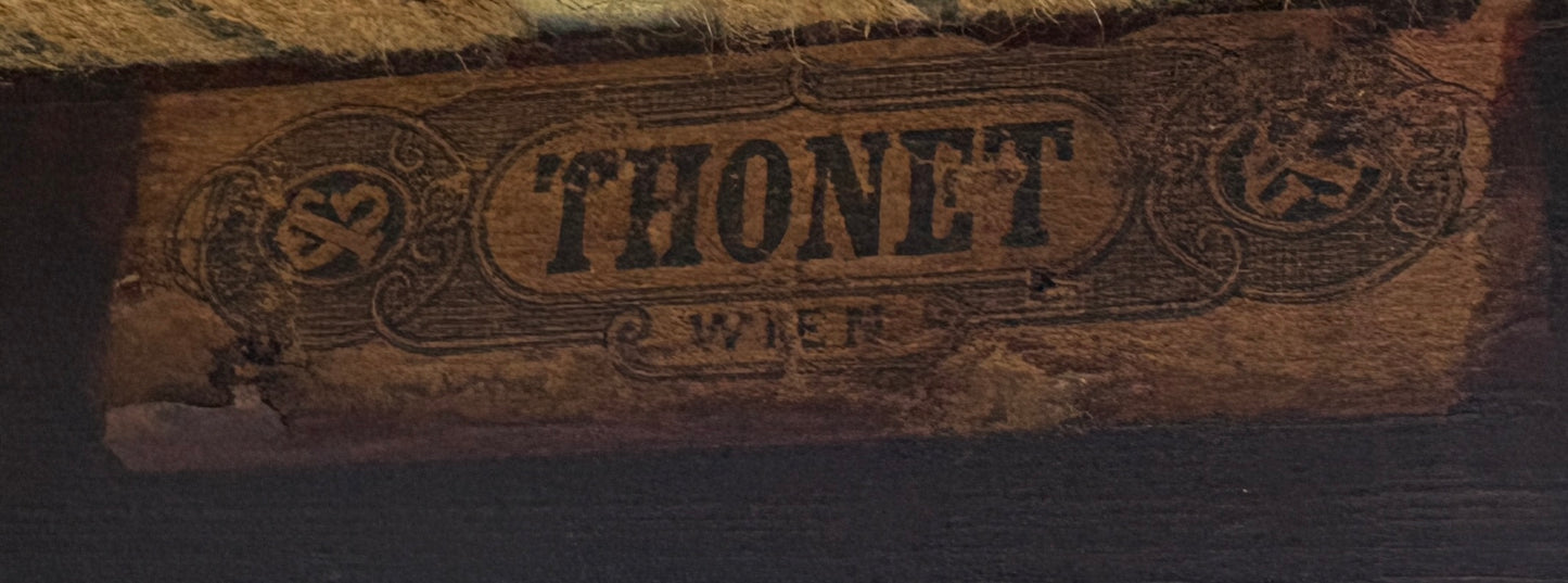 Original Thonet Sitzbank um 1900 – Jugendstil / Wiener Bank mit Messing-Rückenlehne